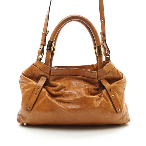 Auth Chloe Brown Leather Hand Bag #4237C57 - Picture 3 of 15